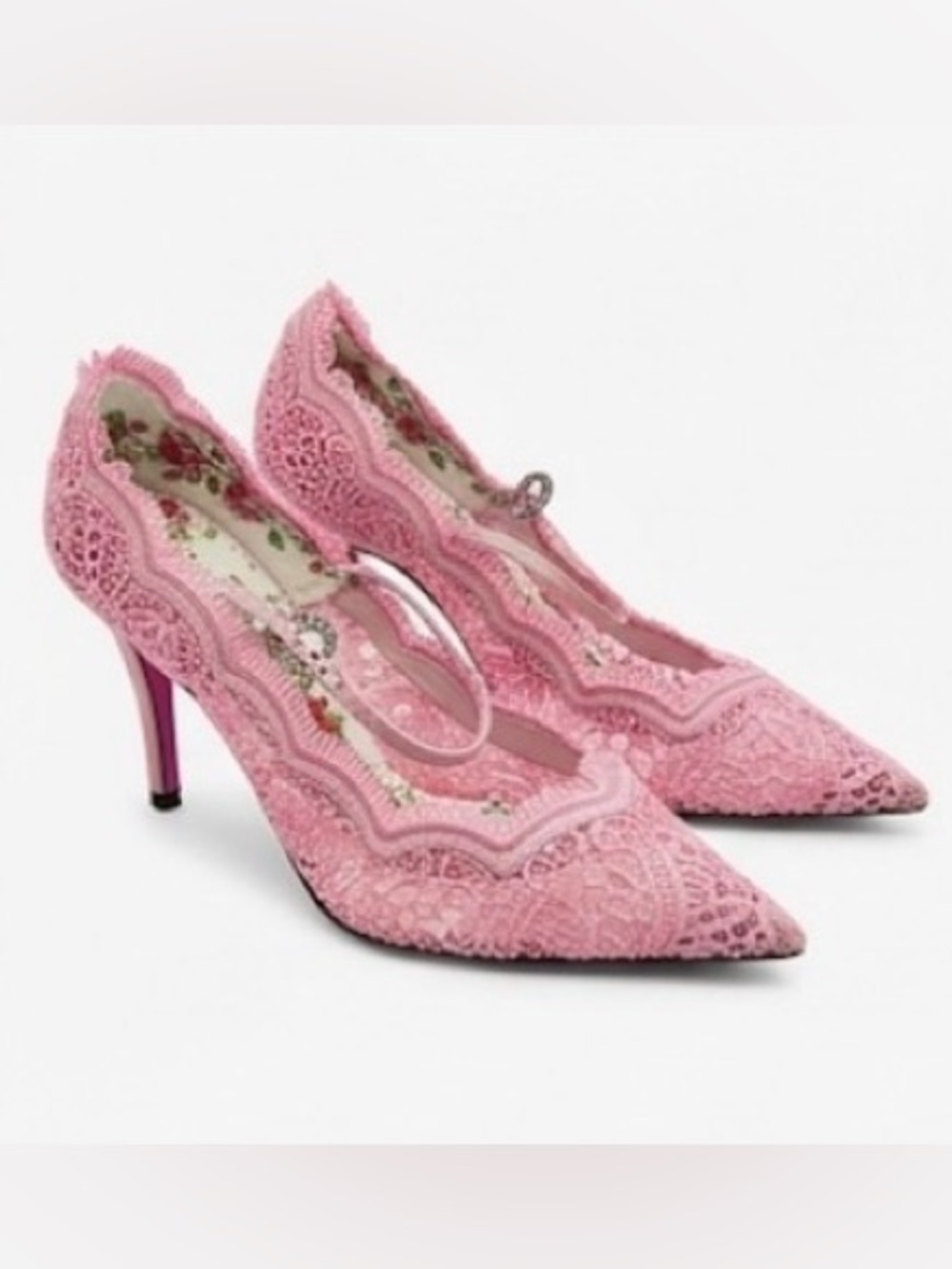 Pink Lace Gucci heels